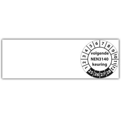 Kabelkeuringssticker volgende NEN 3140 keuring - Kabelkeuringsstickers