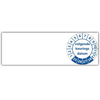 Kabelkeuringssticker volgende keuringsdatum - Kabelkeuringsstickers