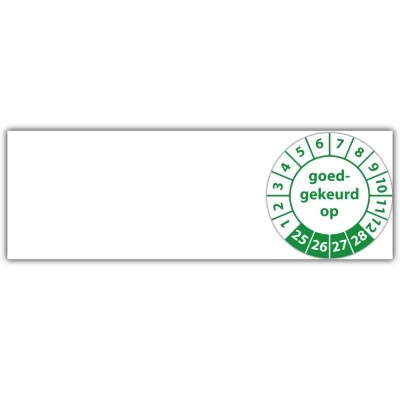 Kabelkeuringssticker goed gekeurd op - Kabelkeuringsstickers