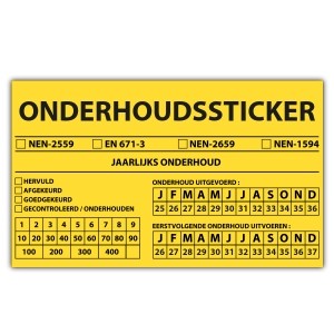 Brandblusser sticker met eigen tekst - Keuringsstickers Brandblussers