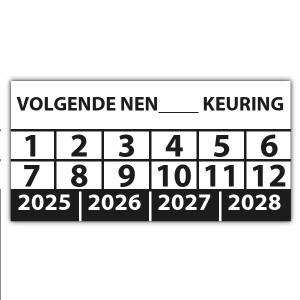 Keuringssticker volgende NEN-norm keuring (eigen invoer) - Keuringsstickers NEN-normen