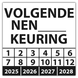 Keuringssticker volgende NEN-norm keuring (eigen invoer) - Keuringsstickers NEN-normen