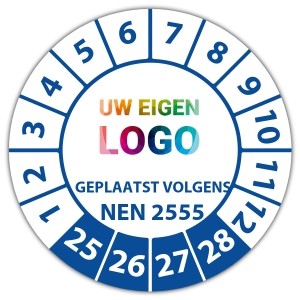 Keuringssticker geplaatst volgens NEN 2555 - NEN1004 keuringsstickers - Rolsteigers logo