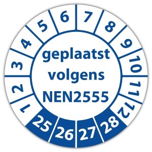 Keuringssticker geplaatst volgens NEN 2555 - NEN1004 keuringsstickers - Rolsteigers