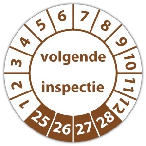 Keuringssticker volgende inspectie - Keuringsstickers op vel